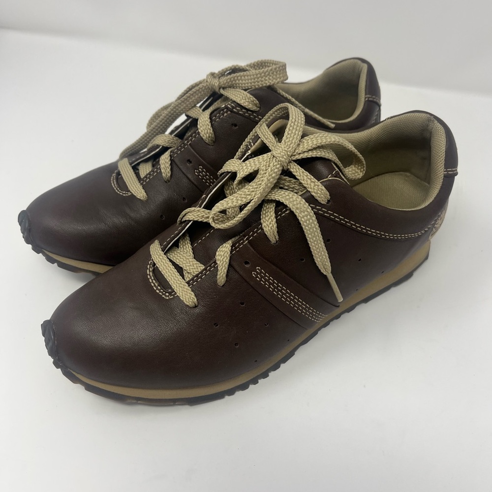 TIMBERLAND Iwona Oxford Women's Shoes Sneakers Leather 7.5M Brown Smooth NEW
